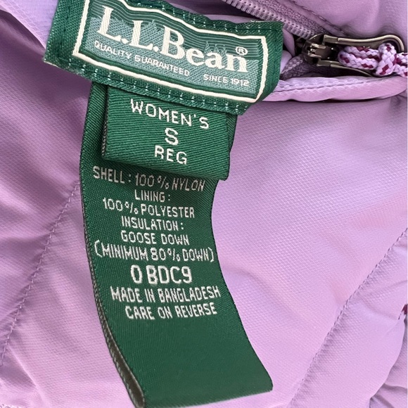 LL Bean Vest Goose Down Reversible Insulated Puffer Purple/light purple Small - Picture 7 of 10